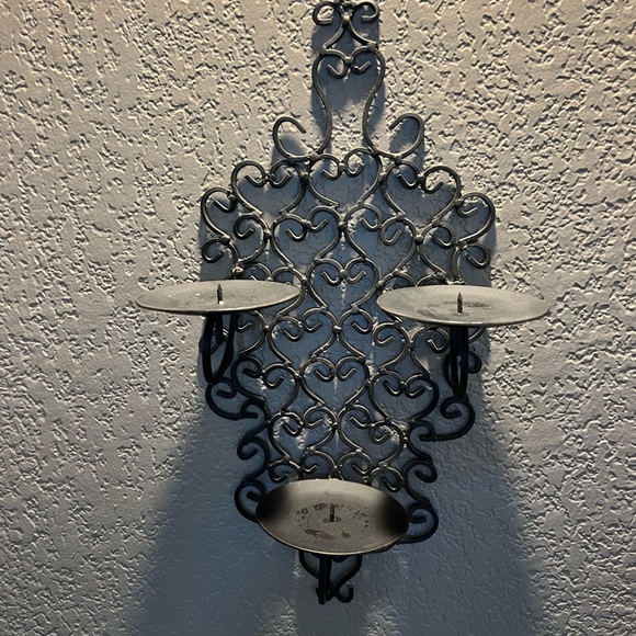 Black Metal Wall Sconce Set - Picture 9 of 10